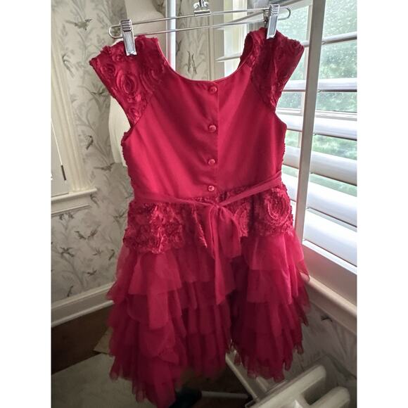 Jona Michelle Red Size 8 Party Special Occasion Tiered Holiday Outfit Ruffle - Picture 2 of 3